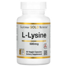 L-лізин 500 мг, California Gold Nutrition L-Lysine, 60 капсул