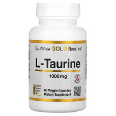 Таурин 1000 мг, Sport L-Taurine California Gold Nutrition, 60 капсул