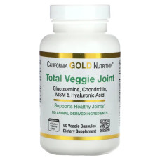 Глюкозамін + хондроїтин + MSM, California Gold Nutrition Total Veggie Joint, 90 капсул