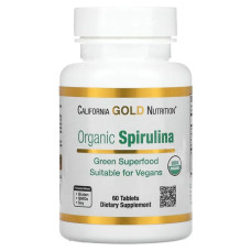 Спіруліна 500 мг, California Gold Nutrition Spirulina, органік, 60 таблеток