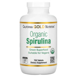 Спіруліна 500 мг, California Gold Nutrition Spirulina, органік, 720 таблеток