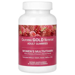 Мультивитамины для женщин, Womens Multivitamin Gummies California Gold Nutrition, 90 жевательных конфет