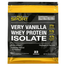 Сывороточный протеин изолят, вкус ваниль, Whey Protein Isolate California Gold Nutrition, 908 г