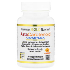 Комплекс каротиноїдів, California Gold Nutrition AstaCarotenoid Complex, 30 м'яких рослинних капсул