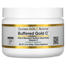 Витамин C буферизованный, некислотный порошок, Buffered Gold Vitamin C California Gold Nutrition, 238 г, аскорбат натрия