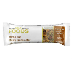 Батончики, мокко та горіхи, California Gold Nutrition FOODS Bars, 12 шт по 40 г