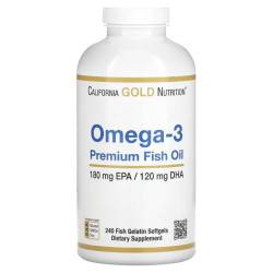 Риб'ячий жир омега 3 преміум, California Gold Nutrition Omega 3 Premium Fish Oil, 240 капсул