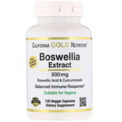Екстракт босвеллії та куркуми 500 мг, California Gold Nutrition Boswellia Plus Turmeric, 120 вегетаріанських капсул