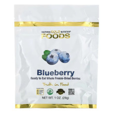 Чорниця сублімована, California Gold Nutrition Blueberry, готові до вживання цілісні ягоди, 28 г