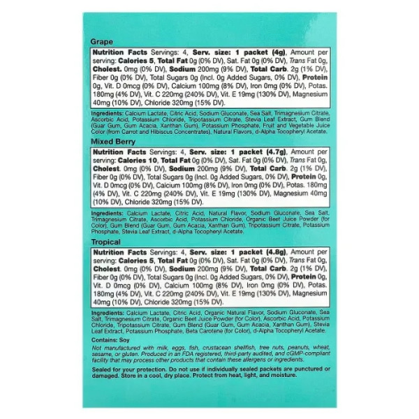 Електролітний напій, Electrolyte Drink Mix, Variety Pack, HydrationUP, California Gold Nutrition, асорті смаків, 20 пакетиків (4 г – 4.8 г кожен)