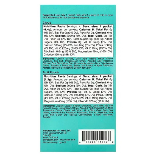 Електролітний напій, Electrolyte Drink Mix, Variety Pack, HydrationUP, California Gold Nutrition, асорті смаків, 20 пакетиків (4 г – 4.8 г кожен)