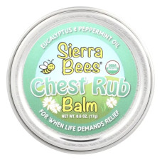 Бальзам для грудей, Chest Rub Balm Sierra Bees, евкаліпт та перцева м'ята, 17 г