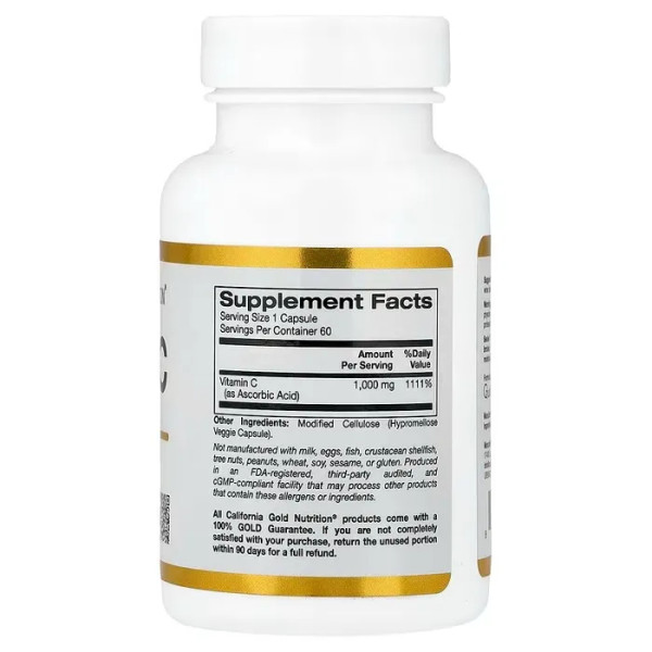 Вітамін C, Quali®-C, Vitamin C, Lake Avenue Nutrition, 1000 мг, 60 вегетаріанських капсул
