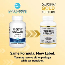 Пробиотики 25 млрд КОЕ, California Gold Nutrition Probiotics, 10 штаммов, 180 растительных капсул