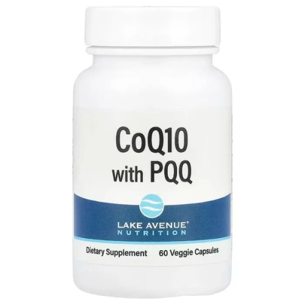 Коензим Q10 з PQQ, CoQ10 with PQQ, Lake Avenue Nutrition, 100 мг, 60 вегетаріанських капсул