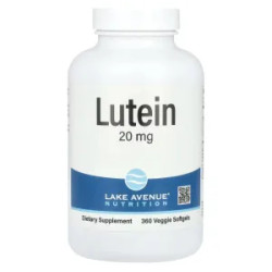 Лютеин 20 мг, Lutein Lake Avenue Nutrition, 360 растительных гелевых капсул