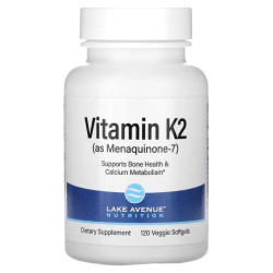 Вітамін K2-менахінон-7, Lake Avenue Nutrition Vitamin K2 (Menaquinone-7), 120 капсул (50 мкг на капсулу)