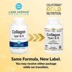 Гідролізований колаген 3000 мг тип 1 і 3, Hydrolyzed Collagen Type 1 3 California Gold Nutrition, 365 таблеток, 1000 мг у таблетці