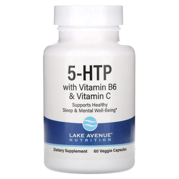 5-HTP з вітаміном B6 та вітаміном C, 5-HTP with Vitamin B6 & Vitamin C, California Gold Nutrition, 60 вегетаріанських капсул