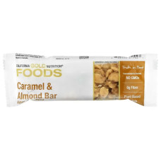 Закусочні батончики California Gold Nutrition FOODS Bars, карамель з мигдалем, 12 шт по 40 г