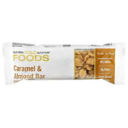 Закусочні батончики California Gold Nutrition FOODS Bars, карамель з мигдалем, 12 шт по 40 г