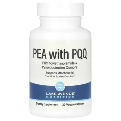 PEA 300 мг + PQQ 10 мг, Lake Avenue Nutrition PEA + PQQ, 30 растительных капсул