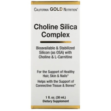 Холін з кремнієм та L карнітином, California Gold Nutrition Choline Silica Complex, 30 мл