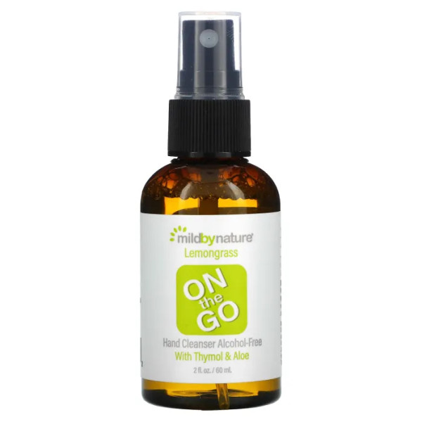 Очищуючий засіб для рук, без спирту, Hand Cleanser, Mild By Nature, лемонграсс, 60 мл