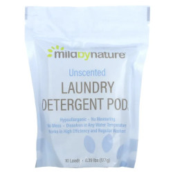 Капсулы для стирки, без запаха, Mild By Nature Laundry Detergent Pods, 10 стирок, 177 г
