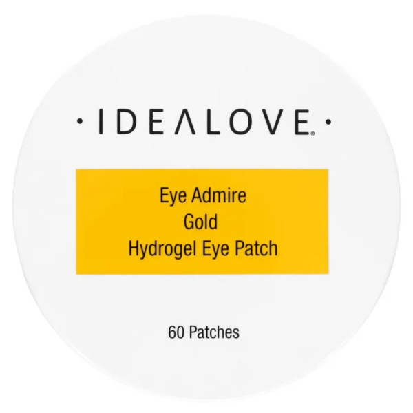 Патчі під очі, Gold Hydrogel Eye Patches, Idealove, із золотом, гідрогелеві, 60 шт