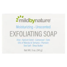 Мило скраб, Exfoliating Bar Soap Mild By Nature, без запаху, з маслами марули таману та ши, 141 г
