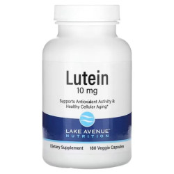 Лютеин 10 мг, Lake Avenue Nutrition Lutein, 180 растительных капсул