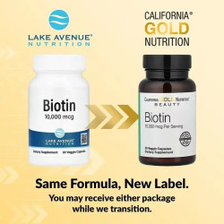 Биотин 10000 мкг, California Gold Nutrition Biotin, 30 вегетарианских капсул