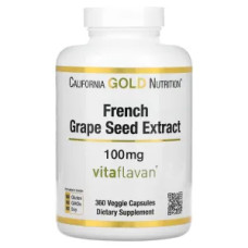 Екстракт виноградних кісточок 100 мг Grape Seed Extract California Gold Nutrition Vitaflavan, 360 вегетаріанських капсул