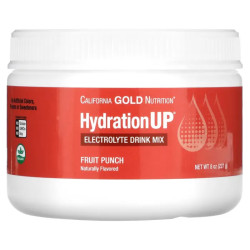 Електроліти, смак фруктового пуншу, California Gold Nutrition BEVERAGES HydrationUP, 227 г