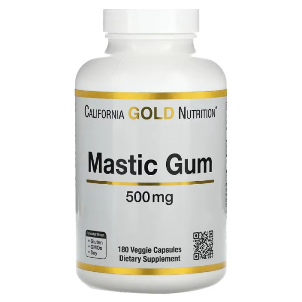 Мастикова смола, Mastic Gum, California Gold Nutrition, 500 мг, 180 капсул