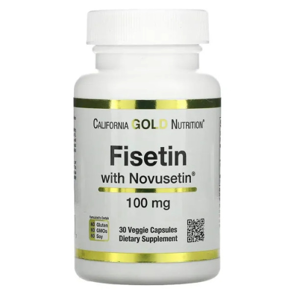 Фізетин, Fisetin with Novusetin, California Gold Nutrition, 100 мг, 30 вегетаріанських капсул