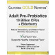 Пребіотики та пробіотики для дорослих, Adult Pre-Probiotics, California Gold Nutrition, 10 мільярдів КУО + бузина, з натуральним смаком полуниці та дині, 30 пакетиків по 1.5 г