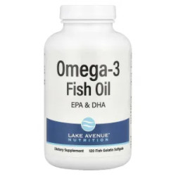 Омега-3 риб'ячий жир 1250 мг, Omega-3 Fish Oil Lake Avenue Nutrition, 120 капсул