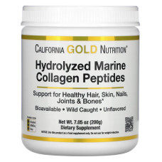Пептиди морського колагену гідролізовані, California Gold Nutrition Hydrolyzed Marine Collagen Peptides, 200 г