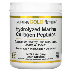 Пептиды морского коллагена гидролизованные, California Gold Nutrition Hydrolyzed Marine Collagen Peptides, 200 г