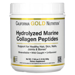 Пептиди морського колагену гідролізовані, California Gold Nutrition Hydrolyzed Marine Collagen Peptides, 500 г