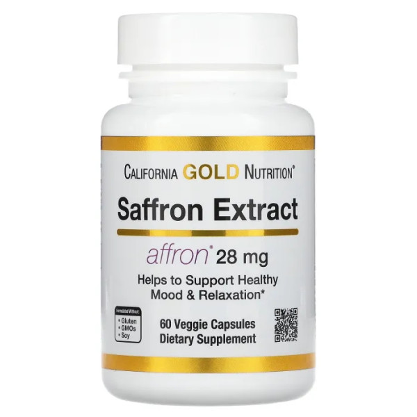 Екстракт шафрану з афроном, Saffron Extract with Affron, California Gold Nutrition, 28 мг, 60 капсул