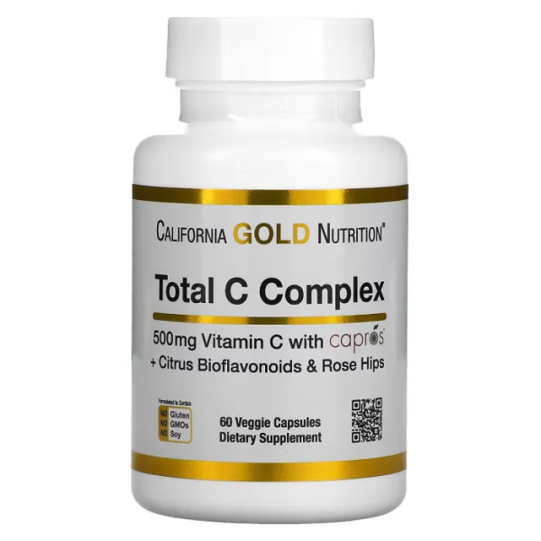 Комплекс вітаміну C, Total C Complex, California Gold Nutrition, повний, 500 мг, 60 вегетаріанських капсул