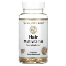 Мультивитамины для волос, California Gold Nutrition Hair Multivitamin, 30 мягких капсул