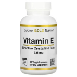 Витамин E 335 мг 500 МЕ, биоактивный, California Gold Nutrition Bioactive Vitamin E, 90 капсул