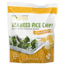 Рисові чіпси з водоростями, смак мед та вершкове масло Seaweed Rice Chips California Gold Nutrition, 142 г