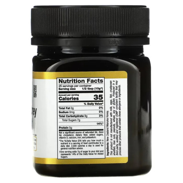 Мед манука MGO 100+, Manuka Honey, California Gold Nutrition, SUPERFOODS, одноквітковий, 250 г