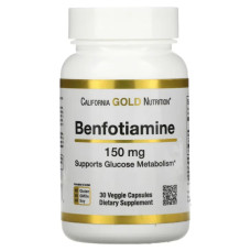 Бенфотіамін 150 мг, California Gold Nutrition Benfotiamine, 30 капсул