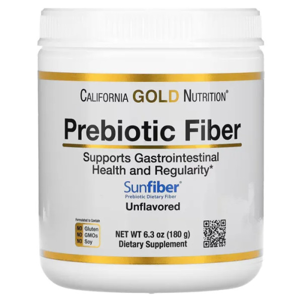 Пребіотичне волокно, Prebiotic Fiber, California Gold Nutrition, без смаку, 180 г